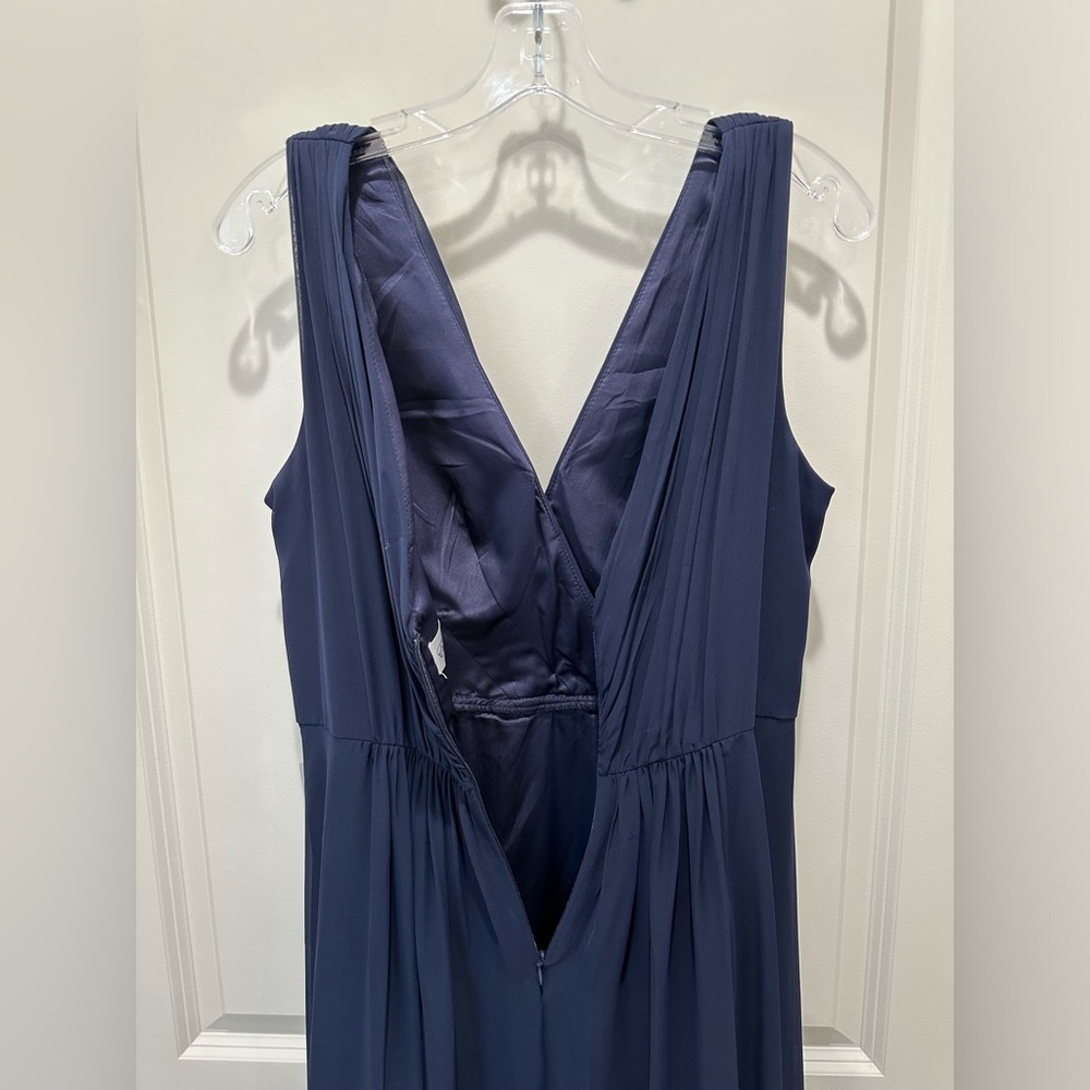 NWT Eliza J navy Embellished high low chiffon dress size 12 - Picture 7 of 9